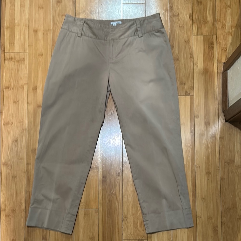 Halogen cropped, cuffed pants, size 6, tan